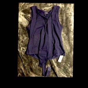 New York & Company Soho Navy leotard Large
